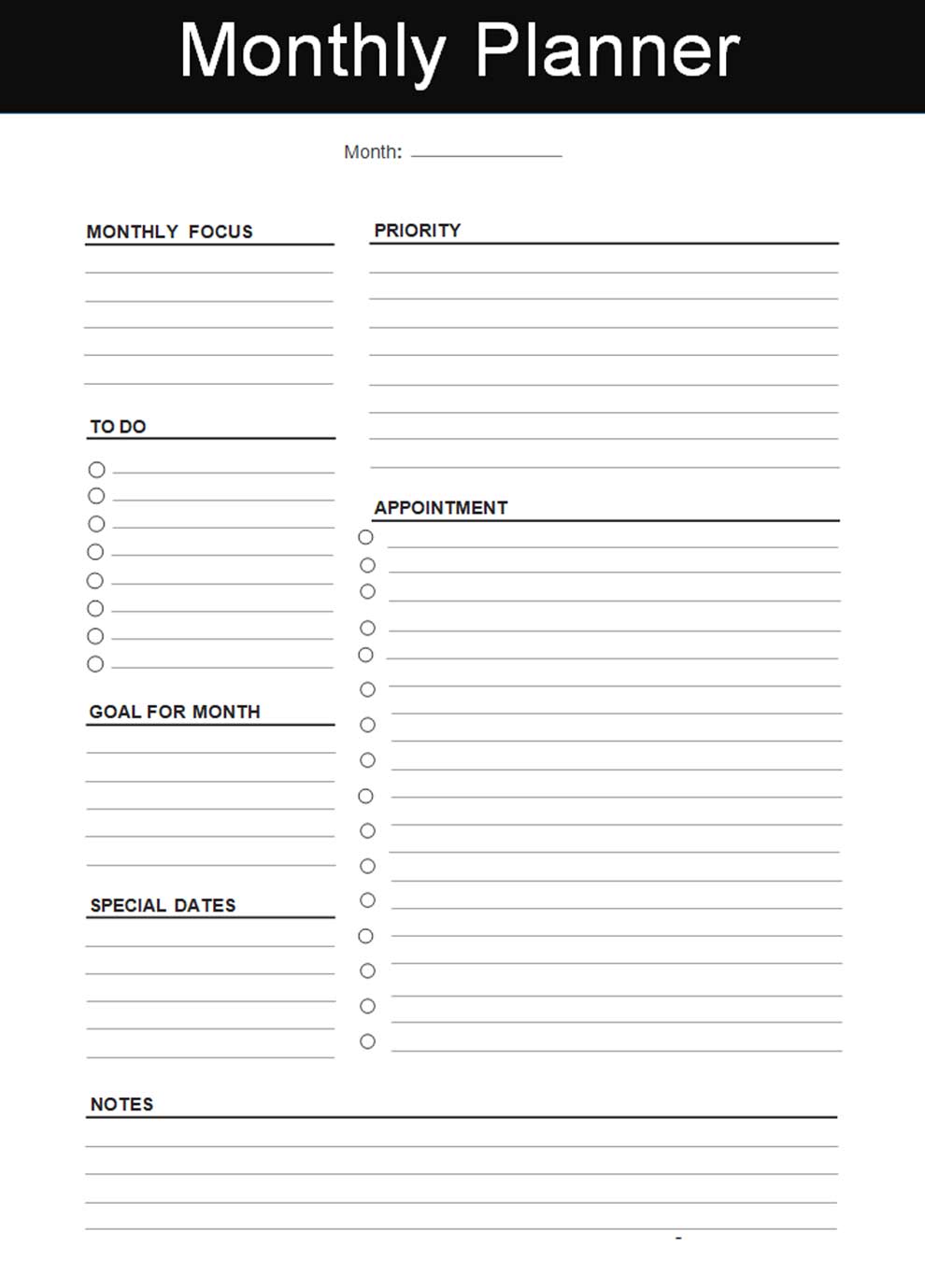 2020 Classic Monthly Planner Template - Template Vista
