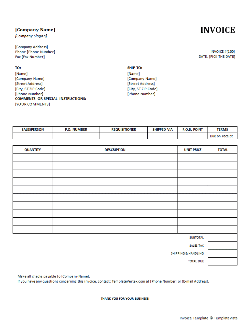 Sales Invoice Templates Archives - Template Vista